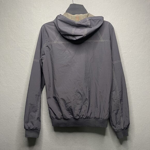 Crosshatch Mens Gray Windbreaker Jacket Double Zip & Drawstring - Picture 10 of 11